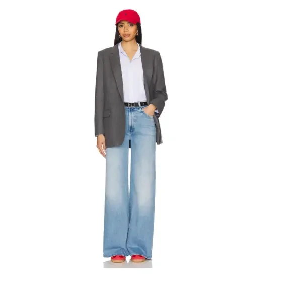 MOTHER The Ditcher Roller Zip Sneak Jeans in Blue - Picture 6 of 11